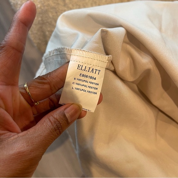 Elliatt Cream Lace Flutter Sleeve Mini Dress | Ruffle Bib | Wedding Guest - Picture 12 of 14